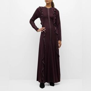 Ulla Johnson Analia Topstitched 100% Organic Wool Midi Dress Size Medium Ruffles